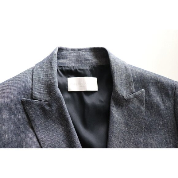 Fabiana Filippi Womens US12 Blue Brilliant Beading Jacket Double Breasted Blazer - Picture 3 of 11